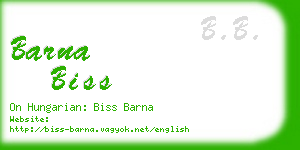 barna biss business card